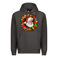 Smoke santa claus with sunflower christmas bbs Premium Hoodie - BundleAndBundleShop