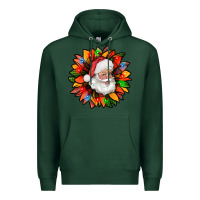 Sports Green santa claus with sunflower christmas bbs Premium Hoodie - BundleAndBundleShop