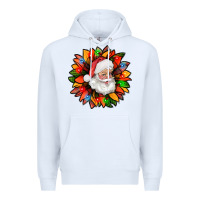 White santa claus with sunflower christmas bbs Premium Hoodie - BundleAndBundleShop
