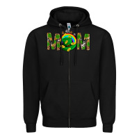 Black Western Mom With Shamrocks Zipper Hoodie - BundleAndBundleShop