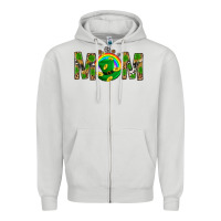 Dove Grey Western Mom With Shamrocks Zipper Hoodie - BundleAndBundleShop