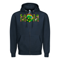 Navy Western Mom With Shamrocks Zipper Hoodie - BundleAndBundleShop
