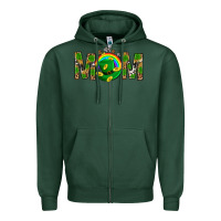 Sports Green Western Mom With Shamrocks Zipper Hoodie - BundleAndBundleShop