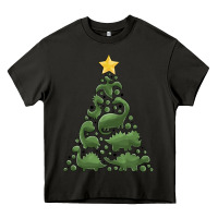 Asphalt dinosaur christmas tree Heavy Core Tee - MaliasSmallBusiness