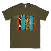Army Green Western Leopard Glitter Aztec Cowhide Pattern Brushstroke Classic Tee - Bettercallsaul