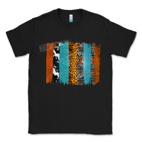 Black Western Leopard Glitter Aztec Cowhide Pattern Brushstroke Classic Tee - Bettercallsaul