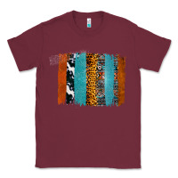 Burgundy Western Leopard Glitter Aztec Cowhide Pattern Brushstroke Classic Tee - Bettercallsaul