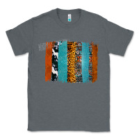 Charcoal Heather Western Leopard Glitter Aztec Cowhide Pattern Brushstroke Classic Tee - Bettercallsaul