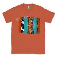 Copper Western Leopard Glitter Aztec Cowhide Pattern Brushstroke Classic Tee - Bettercallsaul