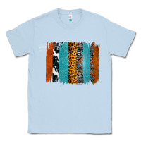 Dusty Blue Western Leopard Glitter Aztec Cowhide Pattern Brushstroke Classic Tee - Bettercallsaul