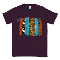 Plum Western Leopard Glitter Aztec Cowhide Pattern Brushstroke Classic Tee - Bettercallsaul
