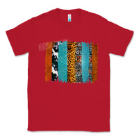 Red Western Leopard Glitter Aztec Cowhide Pattern Brushstroke Classic Tee - Bettercallsaul