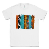 White Western Leopard Glitter Aztec Cowhide Pattern Brushstroke Classic Tee - Bettercallsaul
