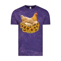 Cloud Purple chicken with sunflowers Vintage Tee - RanaPortraitStore