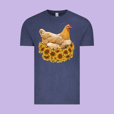 Chicken With Sunflowers Vintage Tee Designed By Ranaportraitstore