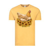 Vintage Mustard chicken with sunflowers Vintage Tee - RanaPortraitStore