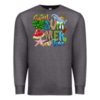 Charcoal Heather summer time Premium Sweatshirt - CowhideDigitalArt