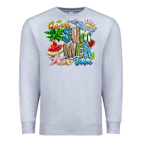 Heather Grey summer time Premium Sweatshirt - CowhideDigitalArt