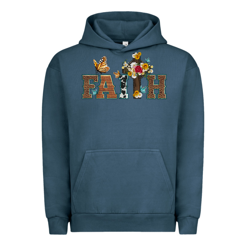 Faith Cross And Butterfly With Sunflower Leopard And Roses Urban Hoodie by Artiststas | Teevron