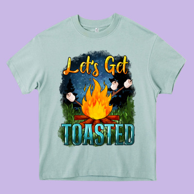 Lets Get Toasted Heavy Core Tee Designed By Nancycooperartshop