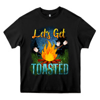 Black lets get toasted Heavy Core Tee - NancyCooperArtShop