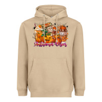 Mushroom Thanks A Latte Autumn Vibes Heavyweight Hoodie - CowhideDigitalArt