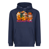 Navy Thanks A Latte Autumn Vibes Heavyweight Hoodie - CowhideDigitalArt