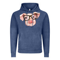 Vintage Denim pig with glasses Vintage Hoodie - RanaPortraitStore