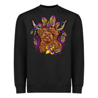 Black mardi gras cow Heavyweight Sweatshirt - OliviaCreatesArt