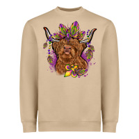 Mushroom mardi gras cow Heavyweight Sweatshirt - OliviaCreatesArt