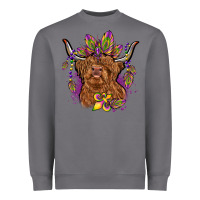 Storm mardi gras cow Heavyweight Sweatshirt - OliviaCreatesArt