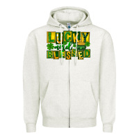St Patricks Day Lucky And Blessed Zipper Hoodie | Teevron