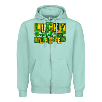 Seafoam St Patricks Day Lucky And Blessed Zipper Hoodie - FaDigitalArtStudio