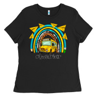 Black bus driver rainbow Ladies Tee - NancyCooperArtShop