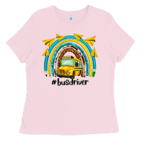 Bubblegum Pink bus driver rainbow Ladies Tee - NancyCooperArtShop