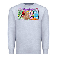 Heather Grey Happy Easter 2024 Premium Sweatshirt - CowhideDigitalArt