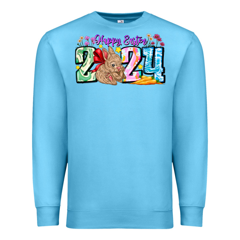 Happy Easter 2024 Premium Sweatshirt by CowhideDigitalArt | Teevron