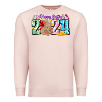 Pale Pink Happy Easter 2024 Premium Sweatshirt - CowhideDigitalArt