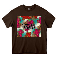 Chocolate Brown faith Heavy Core Tee - NancyCooperArtShop