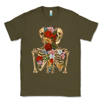 Army Green flower skeleton Classic Tee - RanaPortraitStore