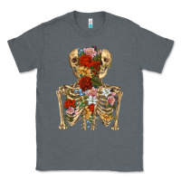 Charcoal Heather flower skeleton Classic Tee - RanaPortraitStore