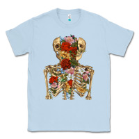 Dusty Blue flower skeleton Classic Tee - RanaPortraitStore