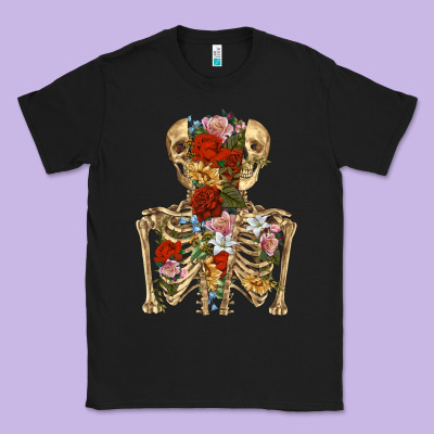 Flower Skeleton Classic Tee Designed By Ranaportraitstore