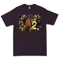 Plum 2024 happy new year black woman Premium Tee - MaliasSmallBusiness