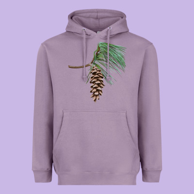 White Pine Cone Heavyweight Hoodie Designed By Lillyallendesigns