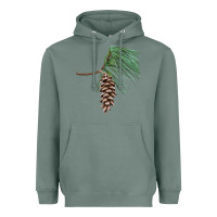 Sage white pine cone Heavyweight Hoodie - LillyAllenDesigns