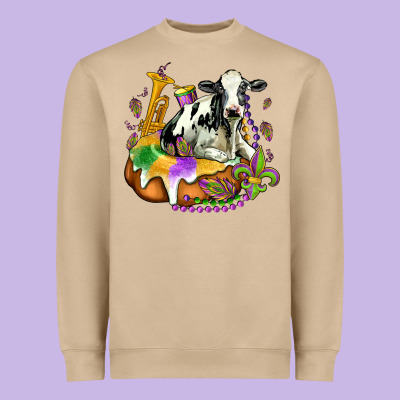 Holstein Mardi Gras Heavyweight Sweatshirt Designed By Oliviacreatesart