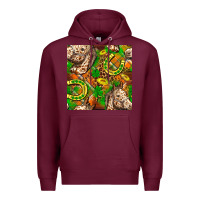 Burgundy St. Patrick's Day Horse With Horseshoes Seamless Premium Hoodie - FaDigitalArtStudio