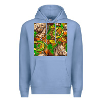 Colony Blue St. Patrick's Day Horse With Horseshoes Seamless Premium Hoodie - FaDigitalArtStudio