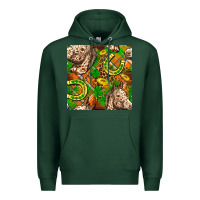 Sports Green St. Patrick's Day Horse With Horseshoes Seamless Premium Hoodie - FaDigitalArtStudio